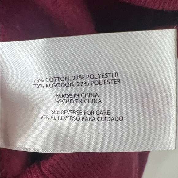 GAP Burgundy Hoodie with Pink Logo Size M - Picture 3 of 4